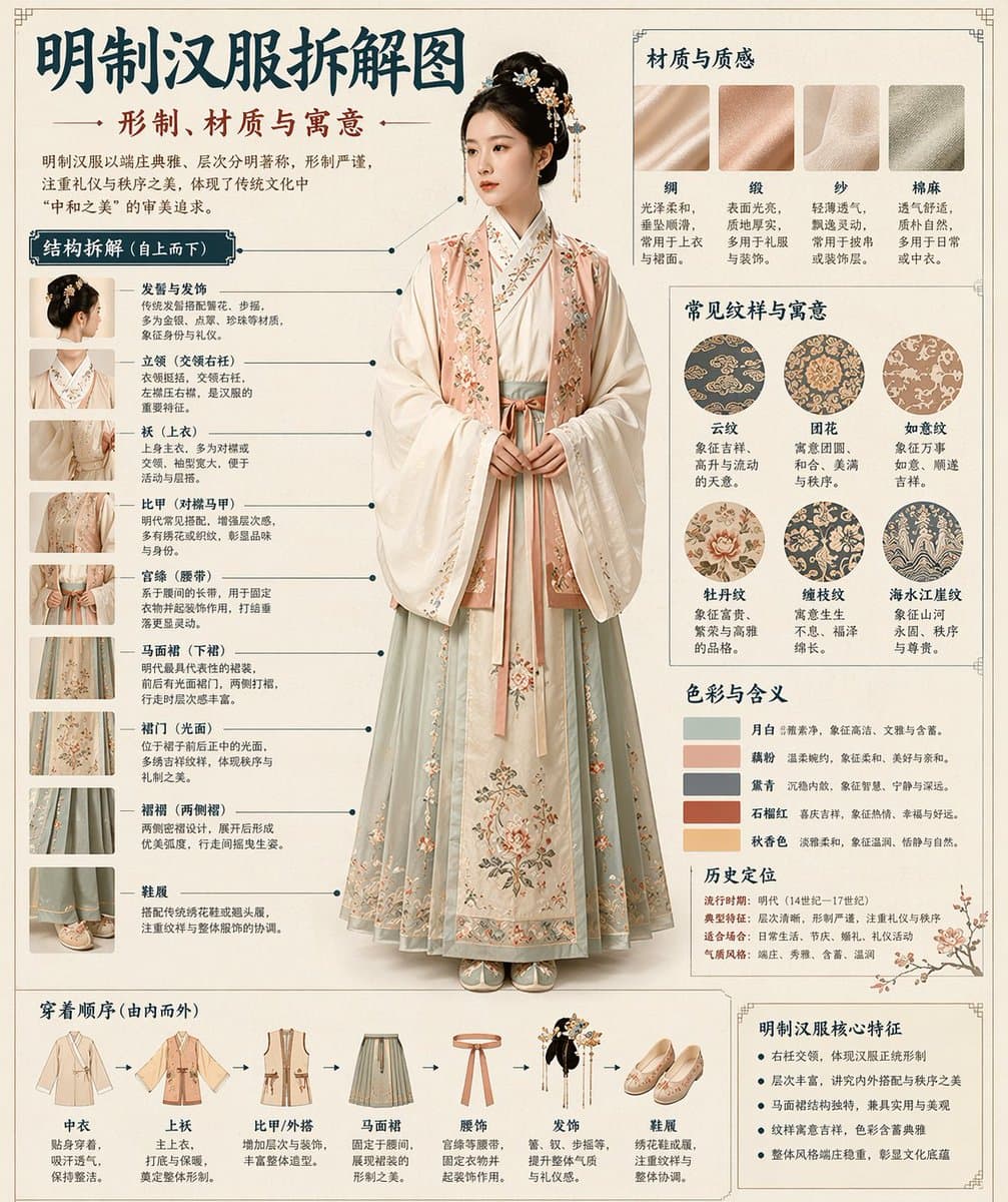 请根据[主题]自动生成一张[博物馆图鉴式中文拆解信息图]。 要求整张图兼具真实写实主视觉、结构拆解、中文标注、材质说明、
