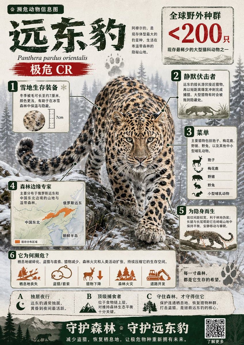 Create a visually rich infographic in Chinese about an endan