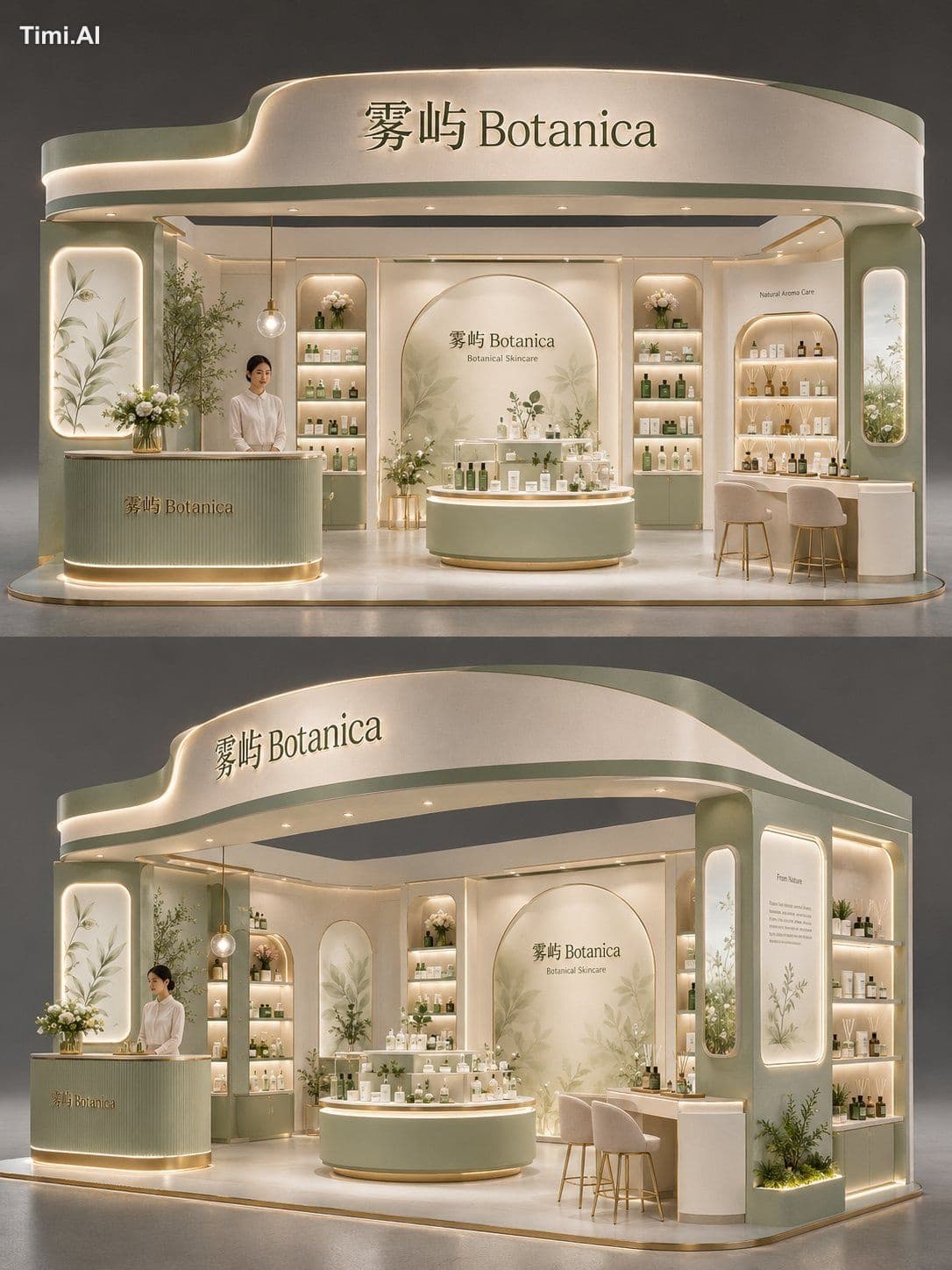 请生成一张高完成度的「品牌展位空间提案图 / Brand Booth Concept Render」。

【项目设定】
