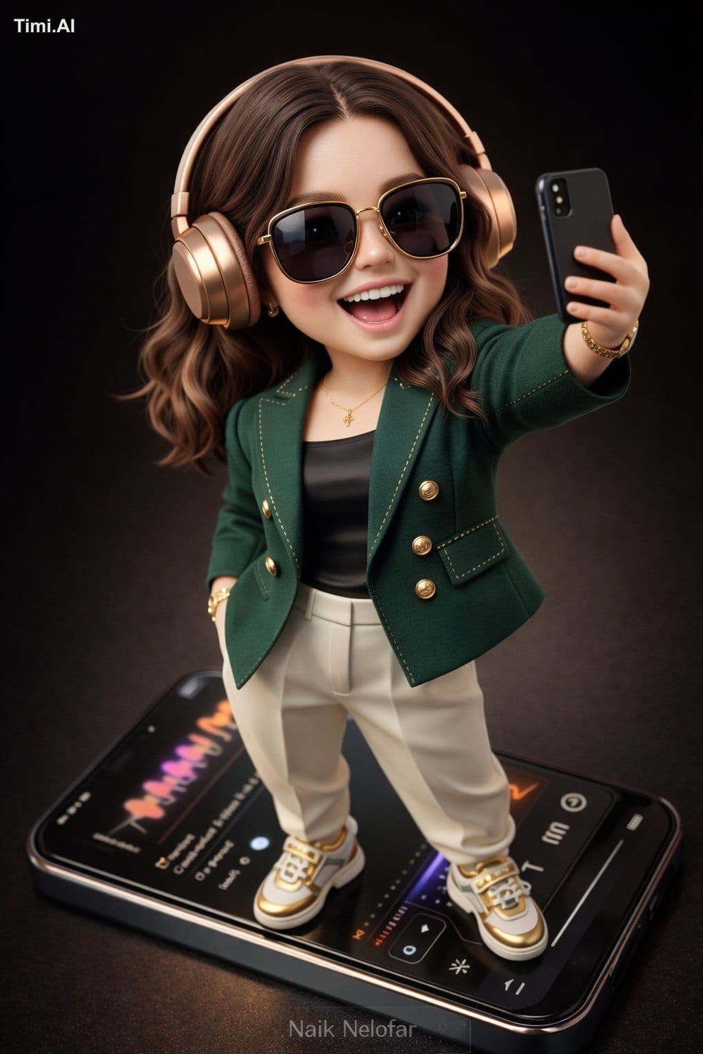 Create a high-detail 3D semi-realistic chibi character with
