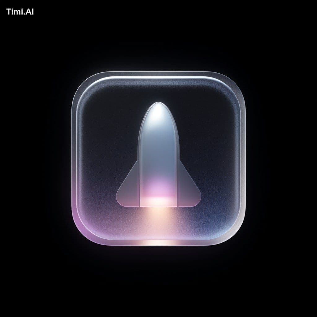 modern, 3D app icon centered on a black background. a rounde