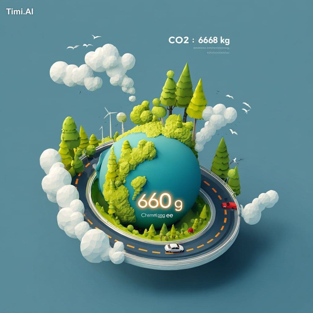 An infographic style illustration showing the concept of CO2