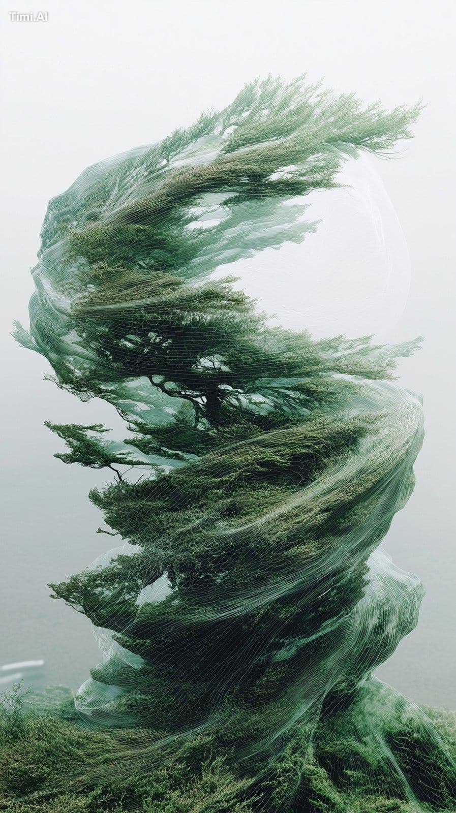 wind data art visualisation. --ar 9:16 --v 6.1