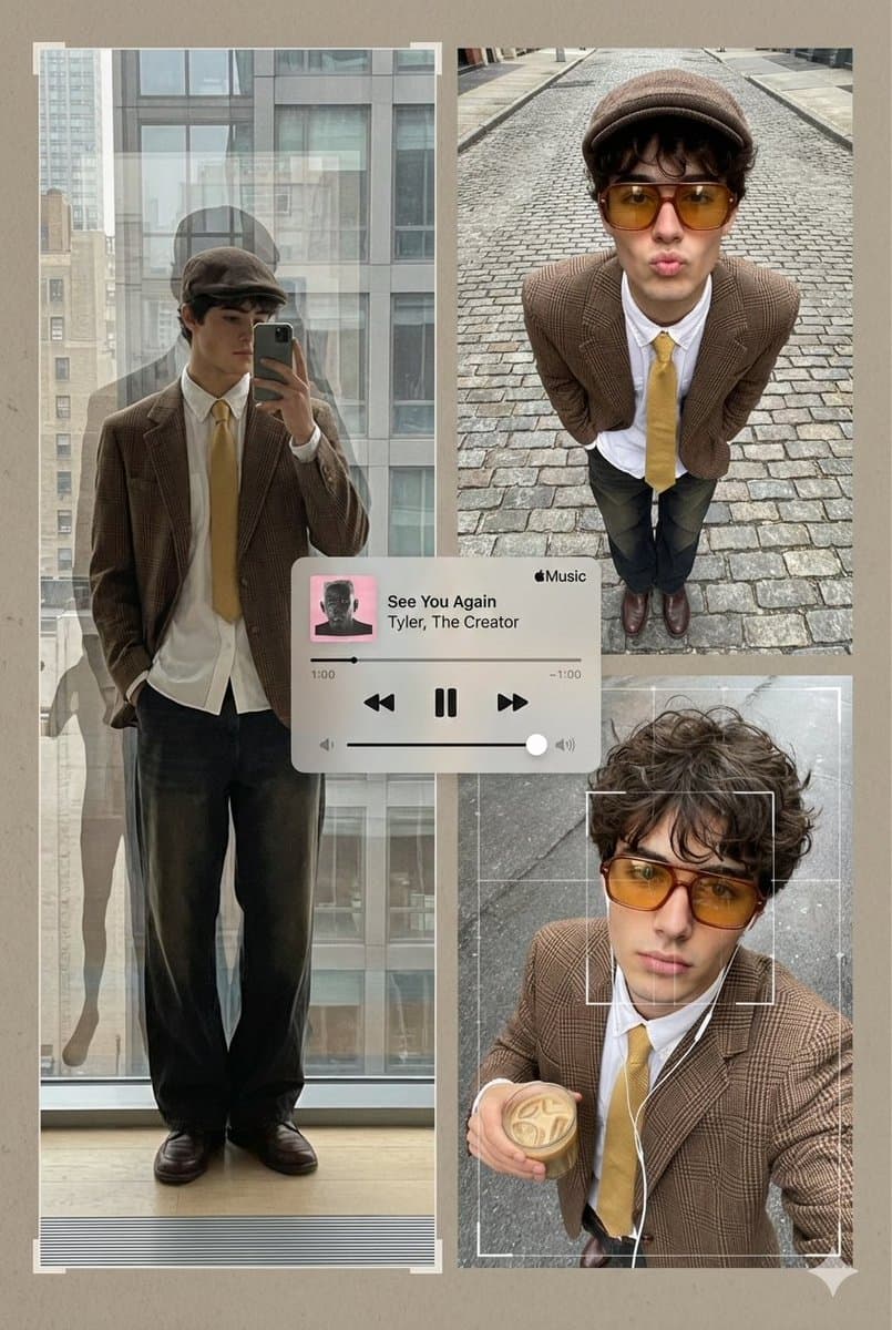 An editorial poster-style multi-panel collage presents Subje