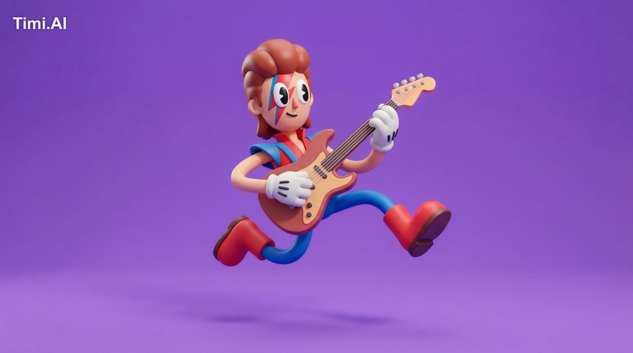 [Subject], stylized 3D rubberhose character, smooth 3D rende