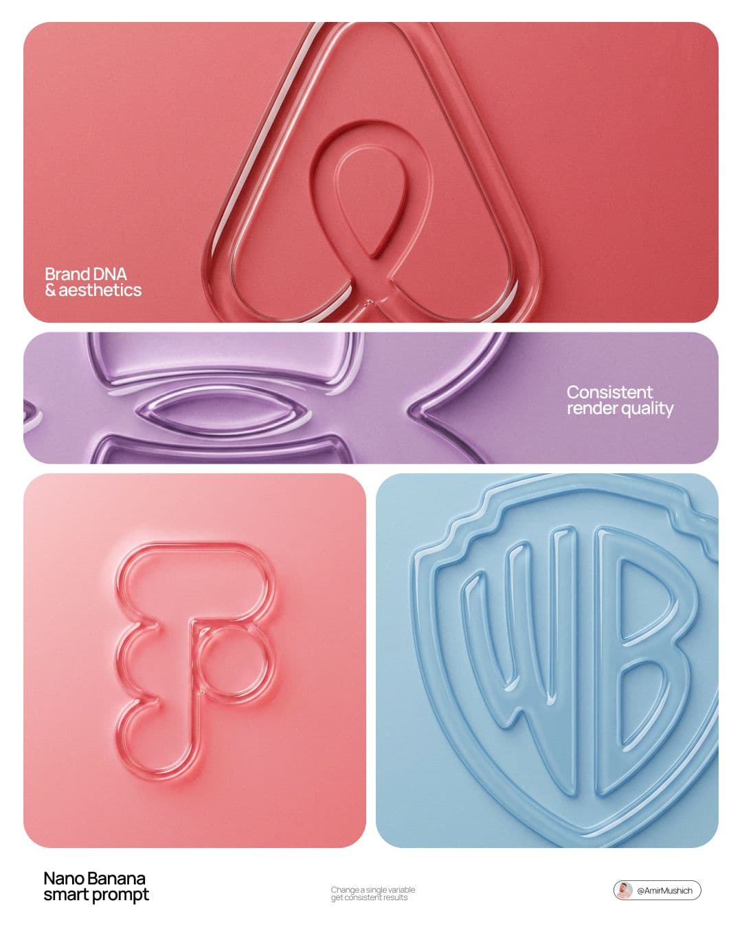 3D embossed glossy contour render of center-aligned [BRAND] 