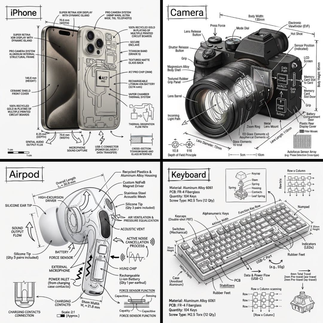 Create an infographic image of [OBJECT], combining a realist