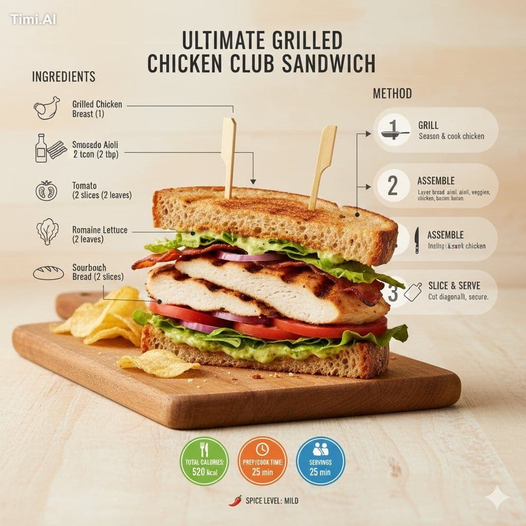 Ultra-clean modern recipe infographic. Showcase [Sandwich] i
