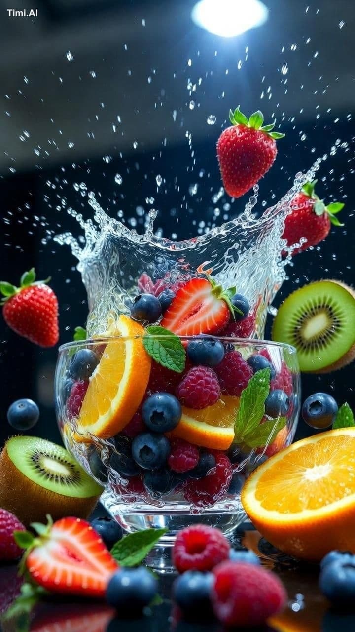 {  "Ultra-realistic high-speed food photography of a transpa