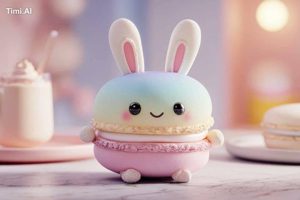 A chubby, stylized 3D [snack/food item] with tiny limbs, big