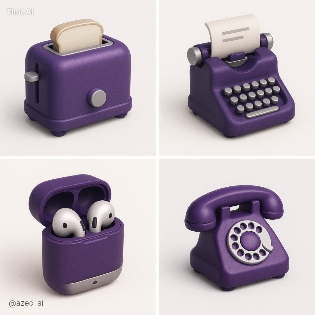 3D icon of [subject], rounded plastic design in dark purple 