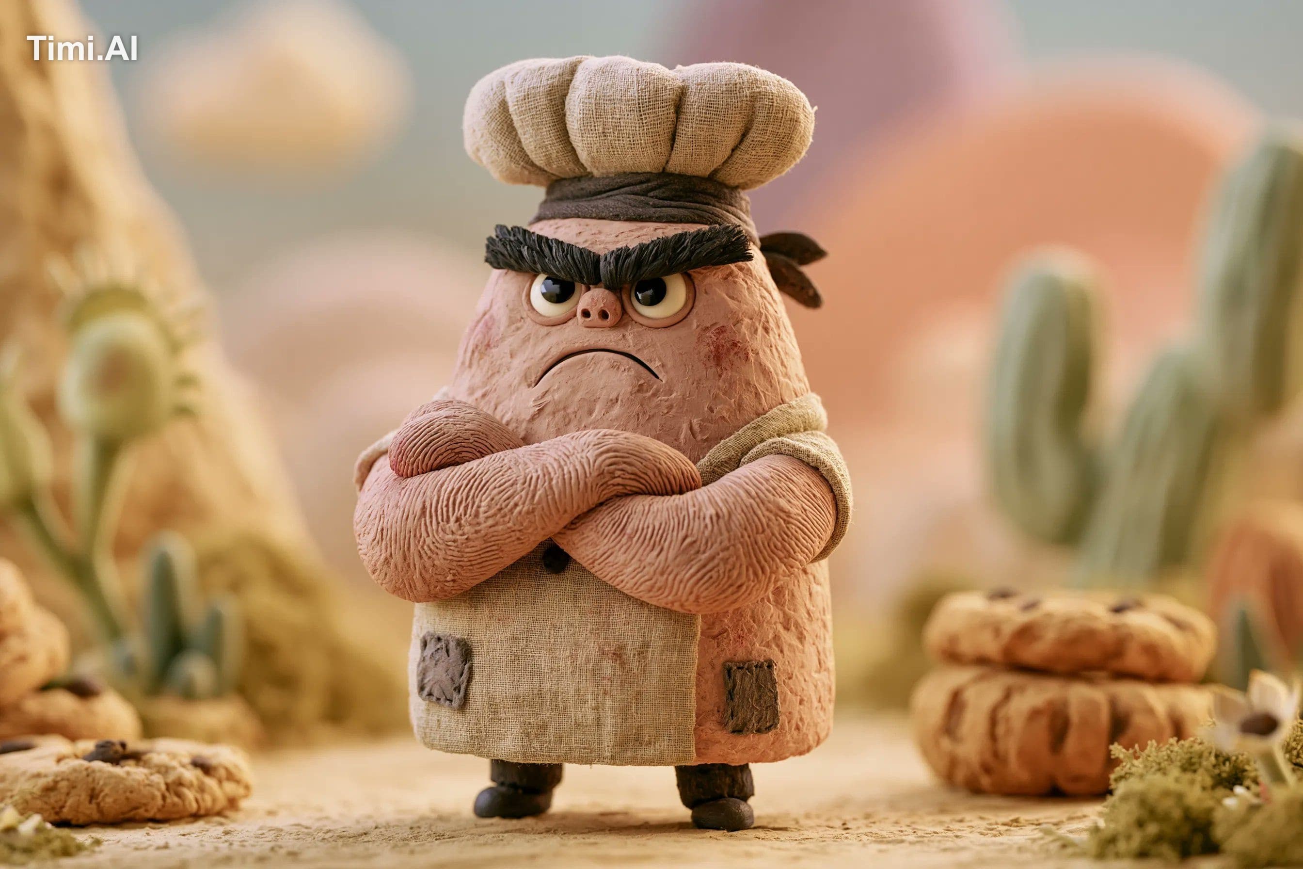A claymation-style [subject], sculpted with visible fingerpr