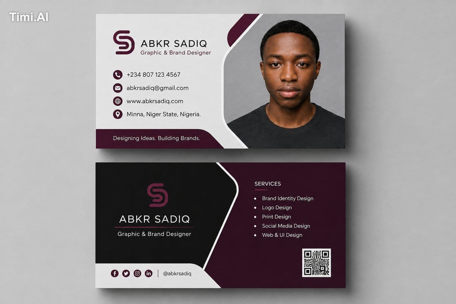 Create a premium, modern business card mockup using the uplo