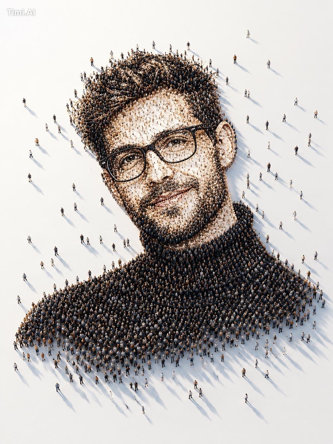 {
"title": "Conceptual Crowd Portrait",
"style": "Ultra-