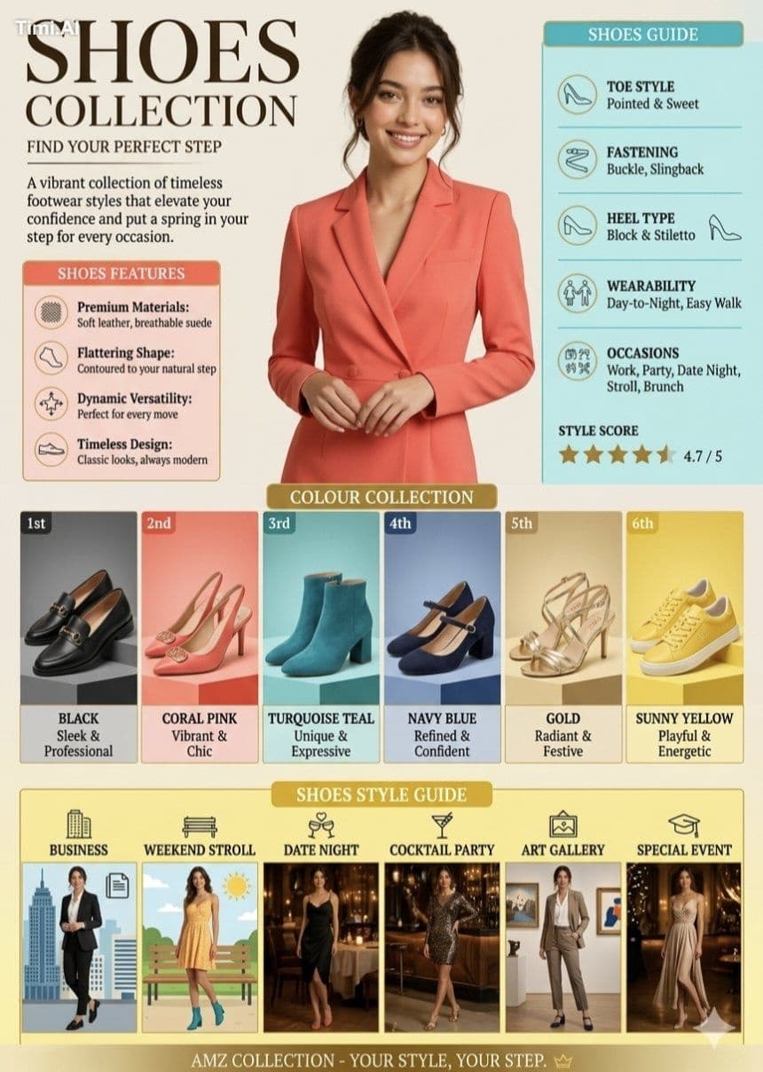 An elegantly designed, vertical fashion infographic titled "