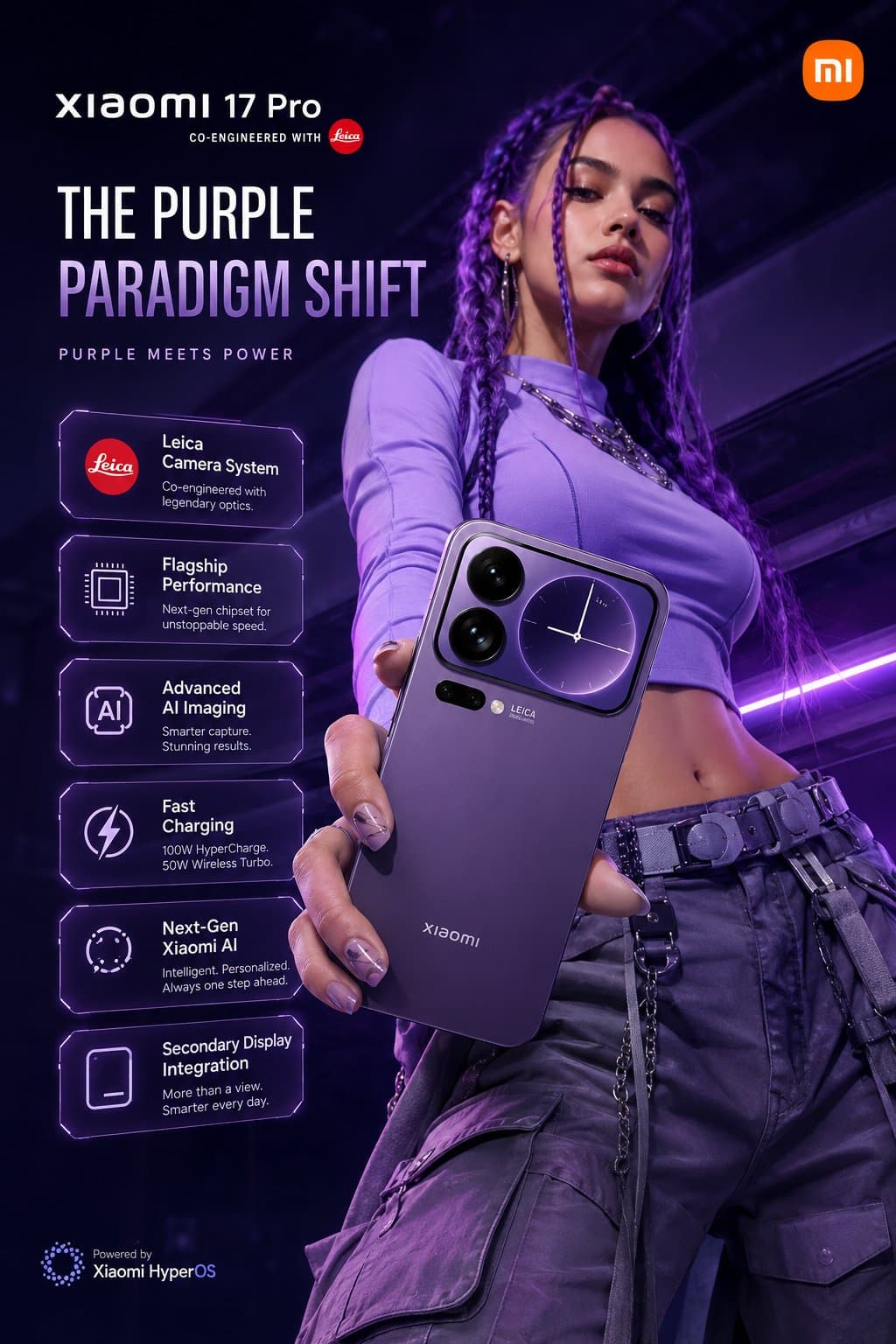 Xiaomi 17 Pro — “The Purple Paradigm Shift”
Ultra-premium c