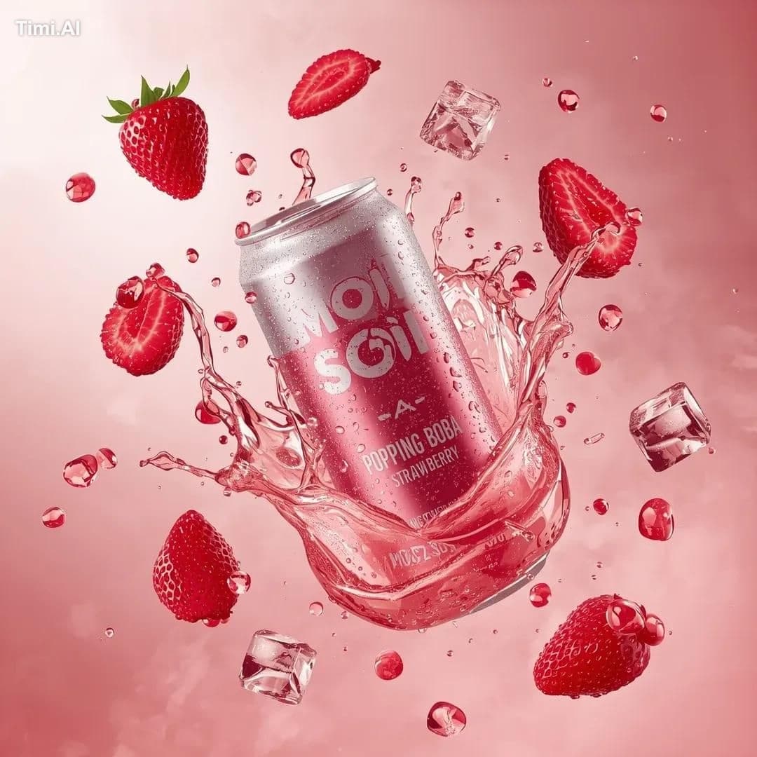 Ultra-realistic commercial beverage advertising shot of a ta
