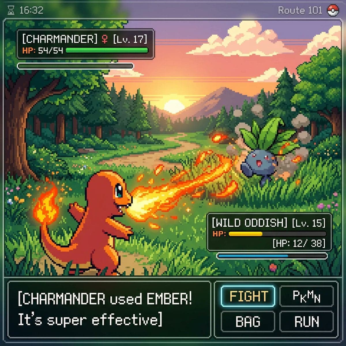 inspired by a classic pokemon gameboy screenshot but it's hi