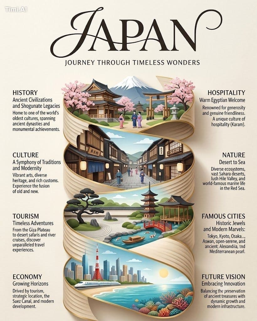Create a vertical vintage travel-brochure infographic poster