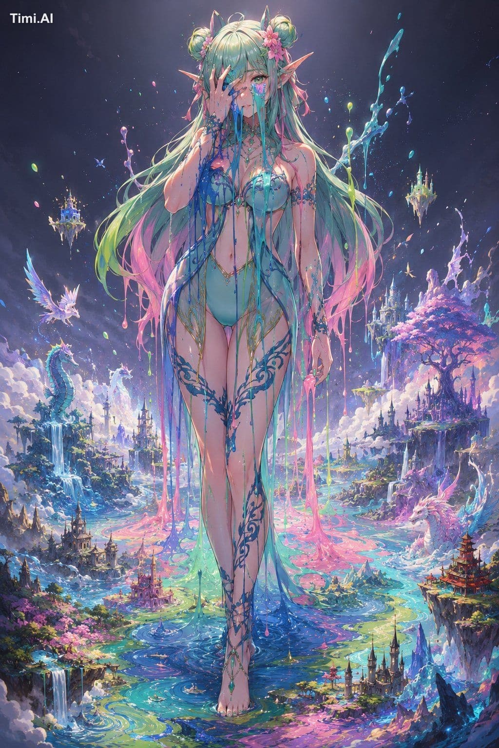 **CHARACTER REFERENCE → LIVING PAINT WORLD REVEAL**
**Finger