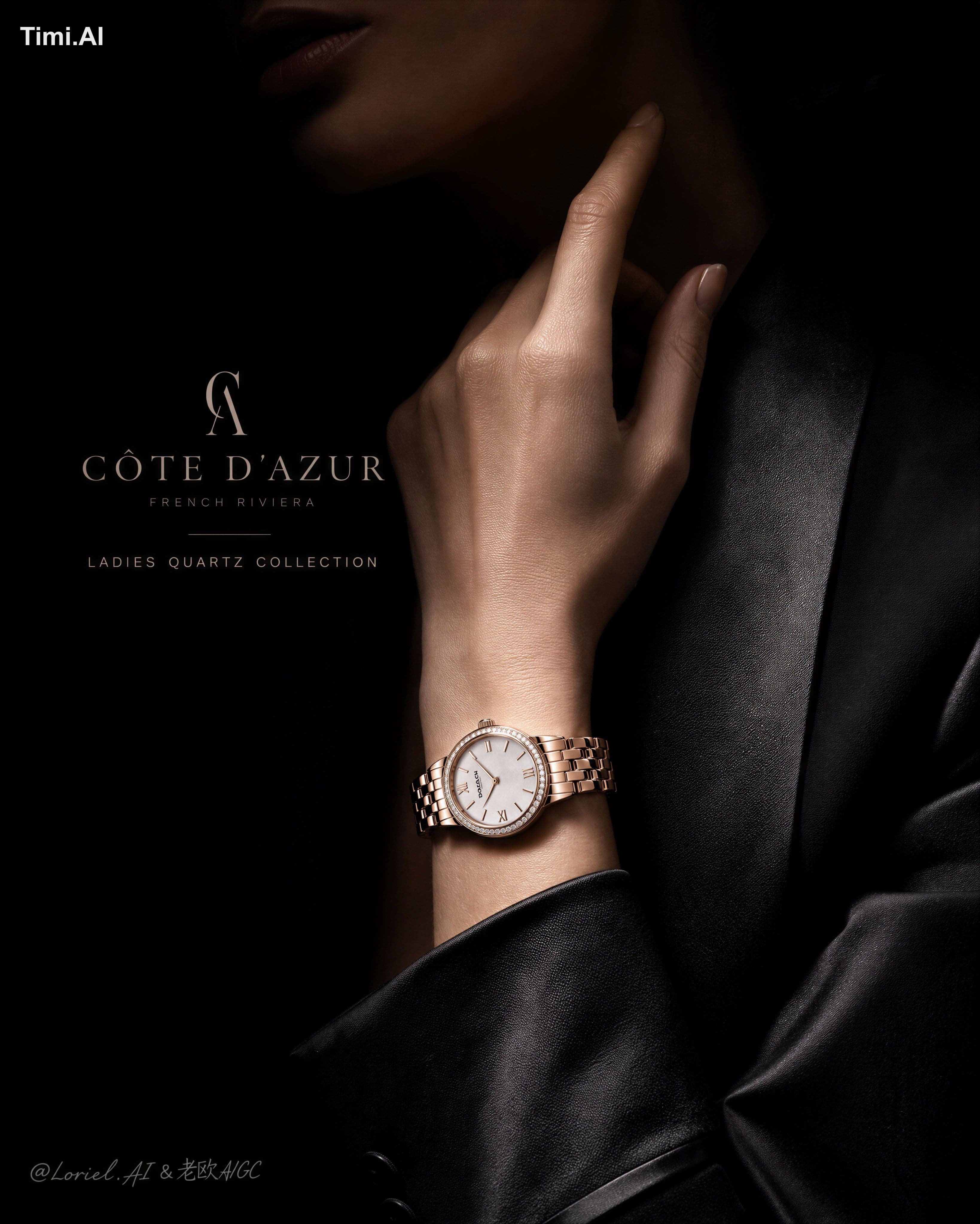 Create an ultra-premium vertical luxury watch advertising po
